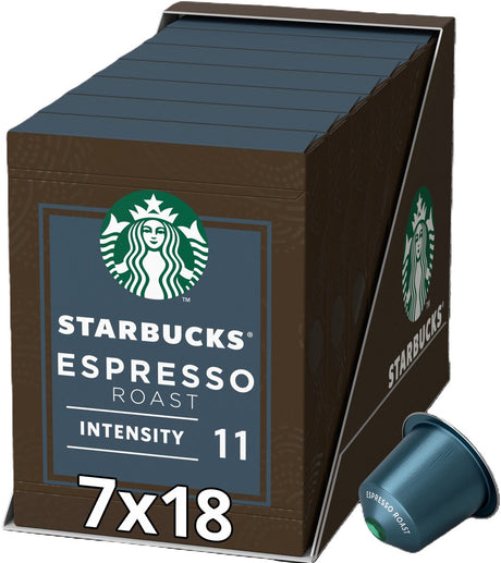 Starbucks by Nespresso kapsler espresso stegt - 7 æsker x 18 kaffekopper - værdipakke