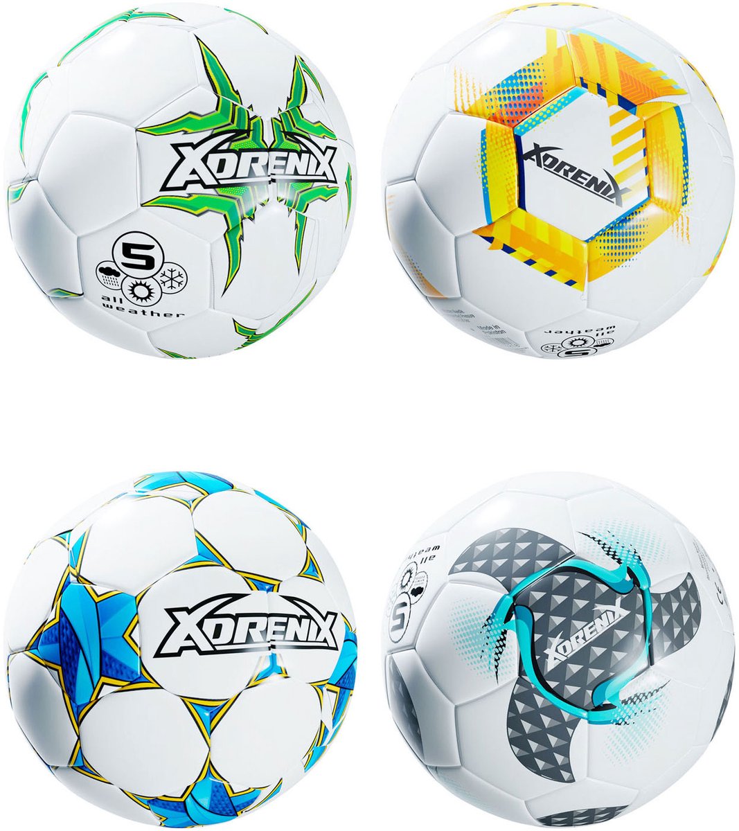 Adrenix fodbold hybrid tech 23cm - farverigt fodbold kunstlæder.