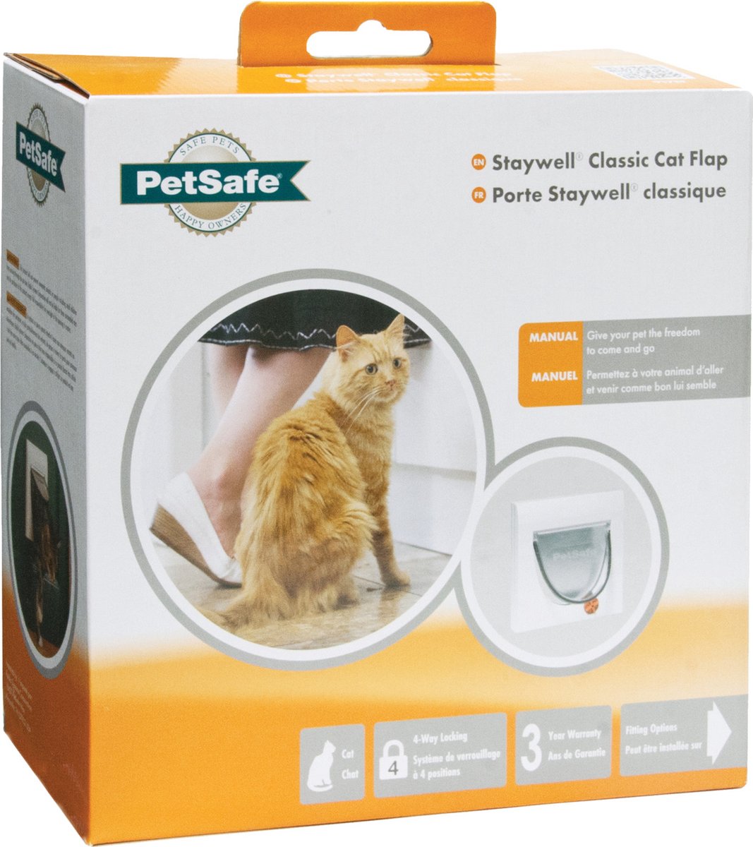 Petsafe 917 classic - inkl. tunnel - hvid - kattelem - ø 22,4 cm