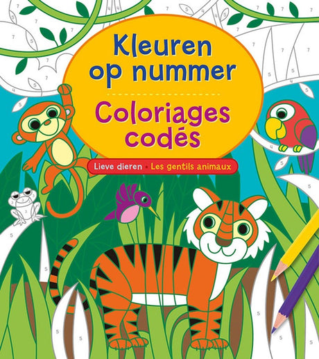 Deltas farve efter nummer - søde dyr les gentils animaux - coloriages koder