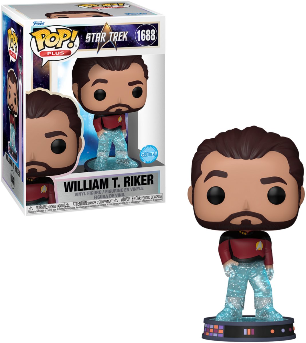 Funko pop! star trek - william t. riker (transportør) (glitter) #1688