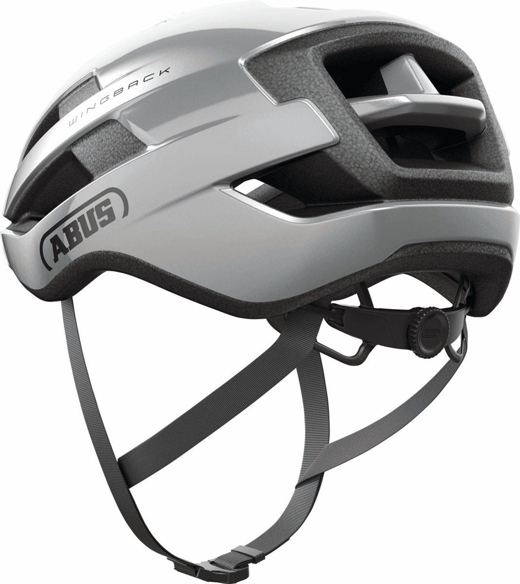 Abus cykelhjelm wingback gleam silver m - 54-58 cm - sølv - velegnet til brug på racercykler - gruscykler - 240 g
