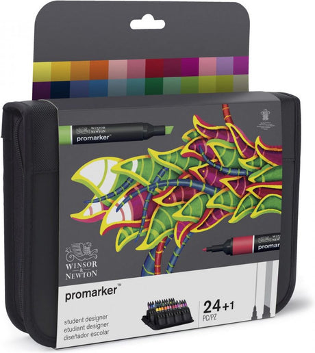 Winsor newton 0290030 promarker 24-sæt i pung | professionelle 2-punkts layout markører alkohol markører