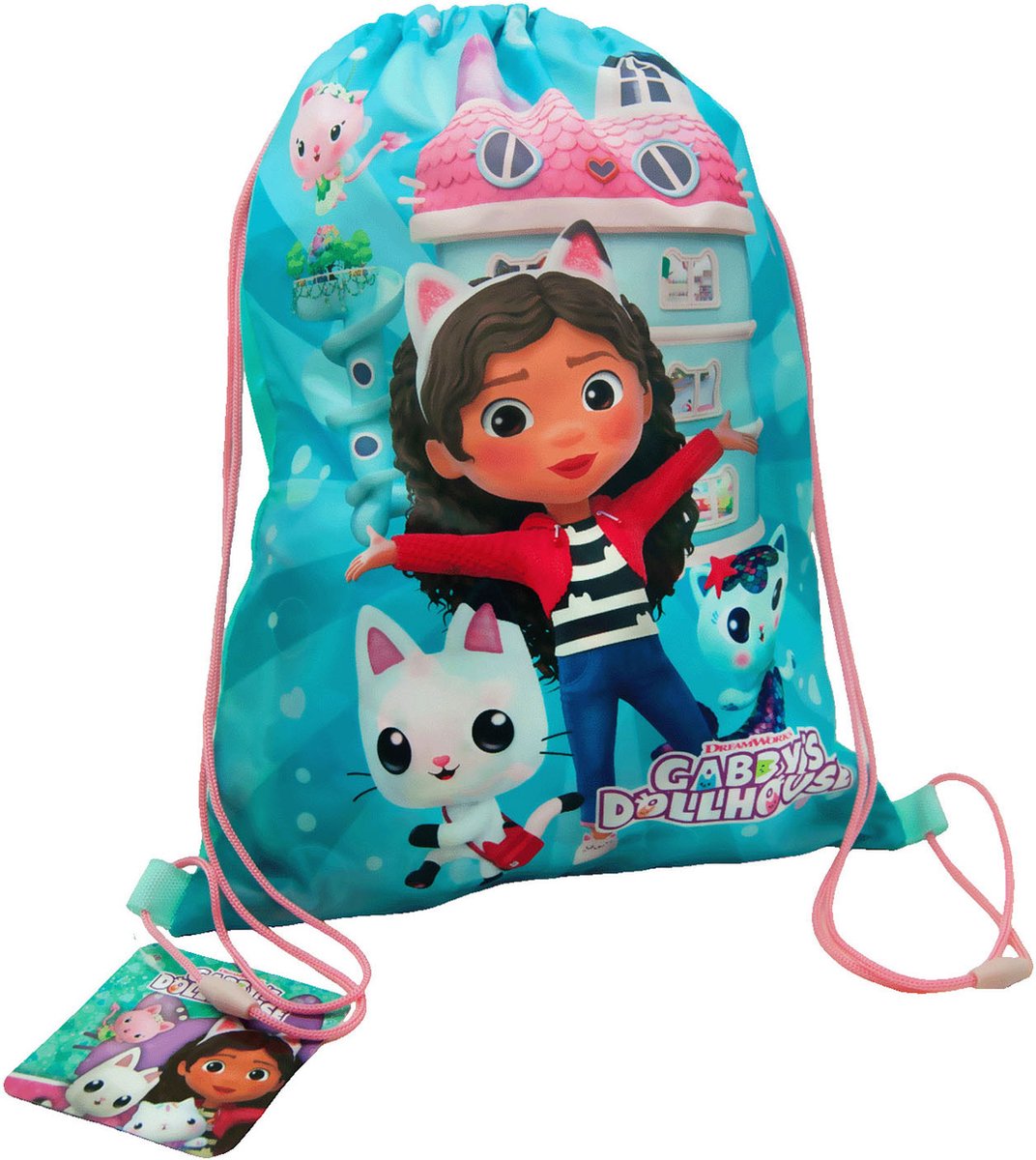 Gabbys dukkehus gymnastiktaske børnetaske multi farver 42x32 cm.