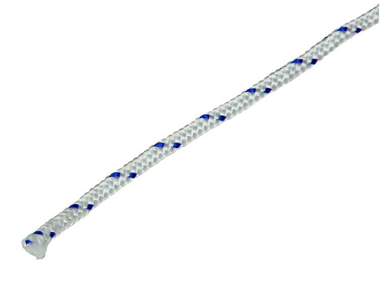 Mack 1014995 - pp flettet hvid blå streng 4mm 20m | 5 stk
