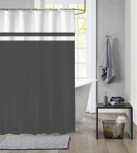 Hollandsk hus - badeforhæng - 180x200 almindelig antracit