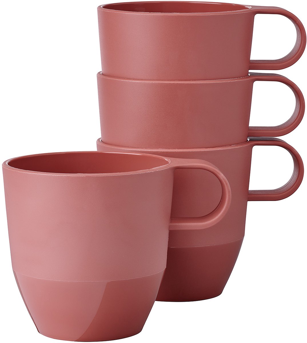 Mepal mok silueta - 4x 300 ml - koffiebeker - vivid mauve