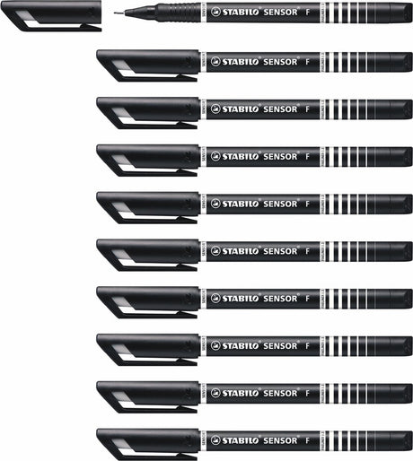 Stabilo sensor - fineliner 0,3 mm - sort - æske med 10 stk