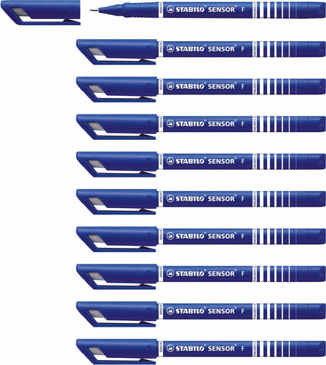 Stabilo sensor - fineliner 0,3 mm - blå - æske med 10 stk