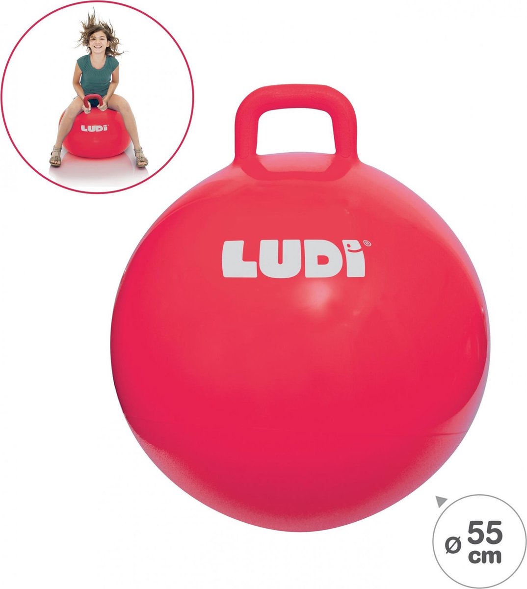 Ludi - skippy ball - 55 cm - rød