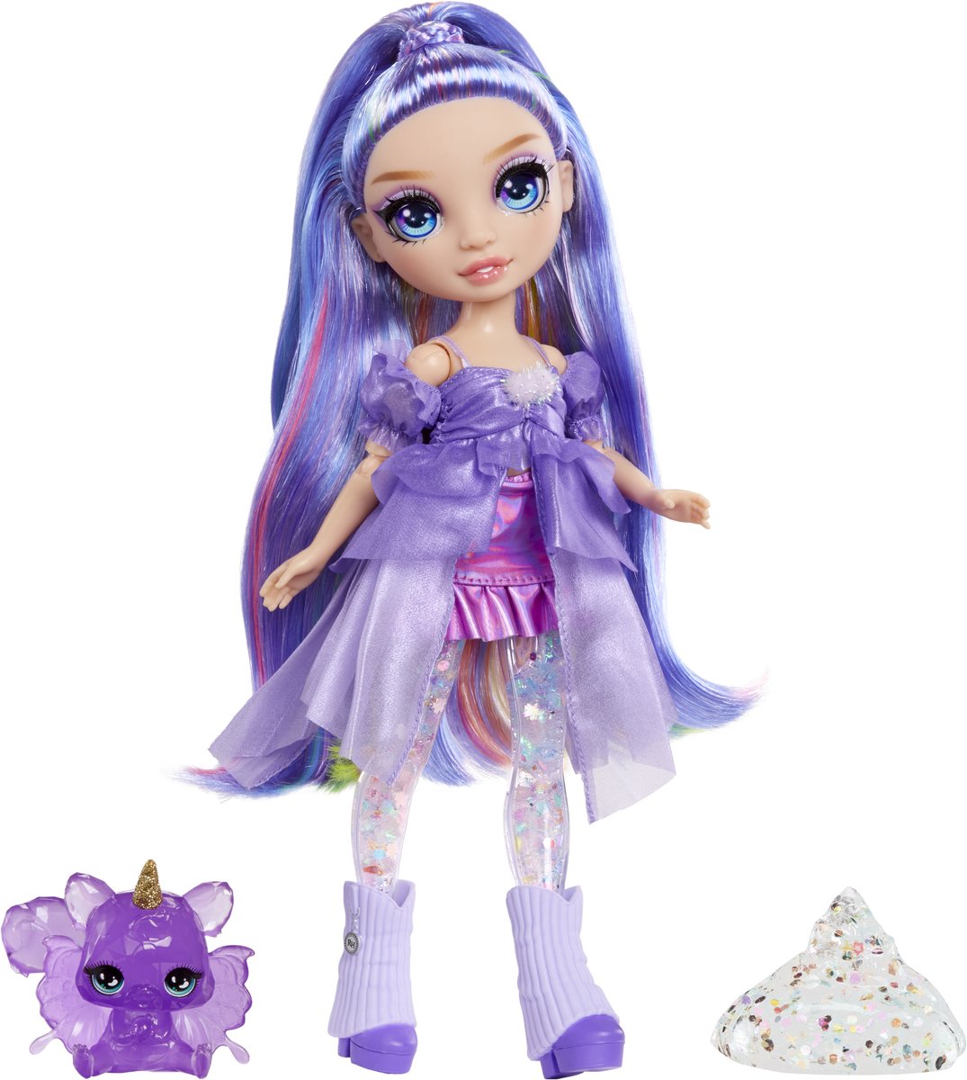 Rainbow high shimmers med slime mode dukke - violet (lilla)