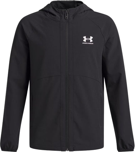 Under Armour UA Vibe Woven Windbreaker-BLK Sportsjakke til drenge - Sort - Hvid