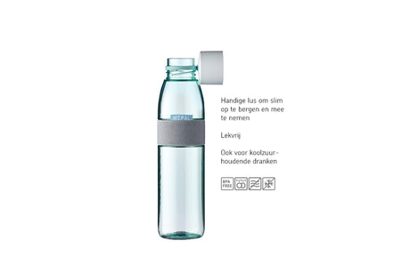 Mepal vandflaske ellipse - 700 ml - drikkedunk - nordisk sort