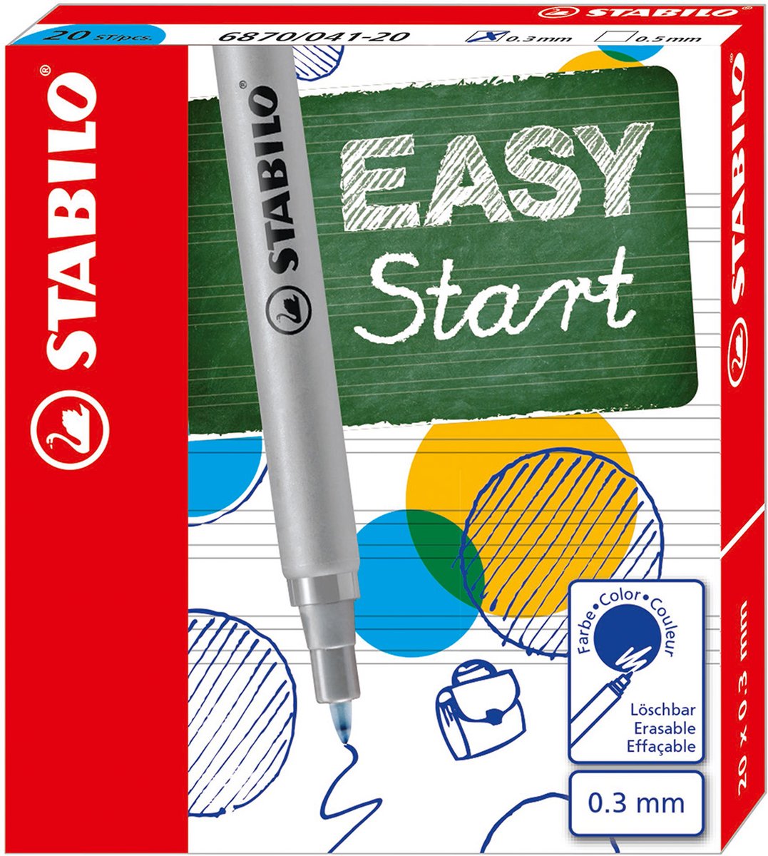 Stabilo easyoriginal - fin refill - 20 stk - blå