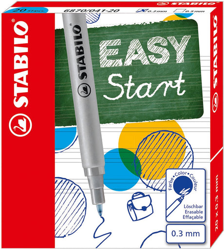 Stabilo easyoriginal - fin refill - 20 stk - blå