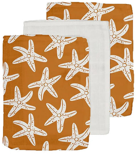 Swim essentials - vaskeklud - orange - søstjerneprint
