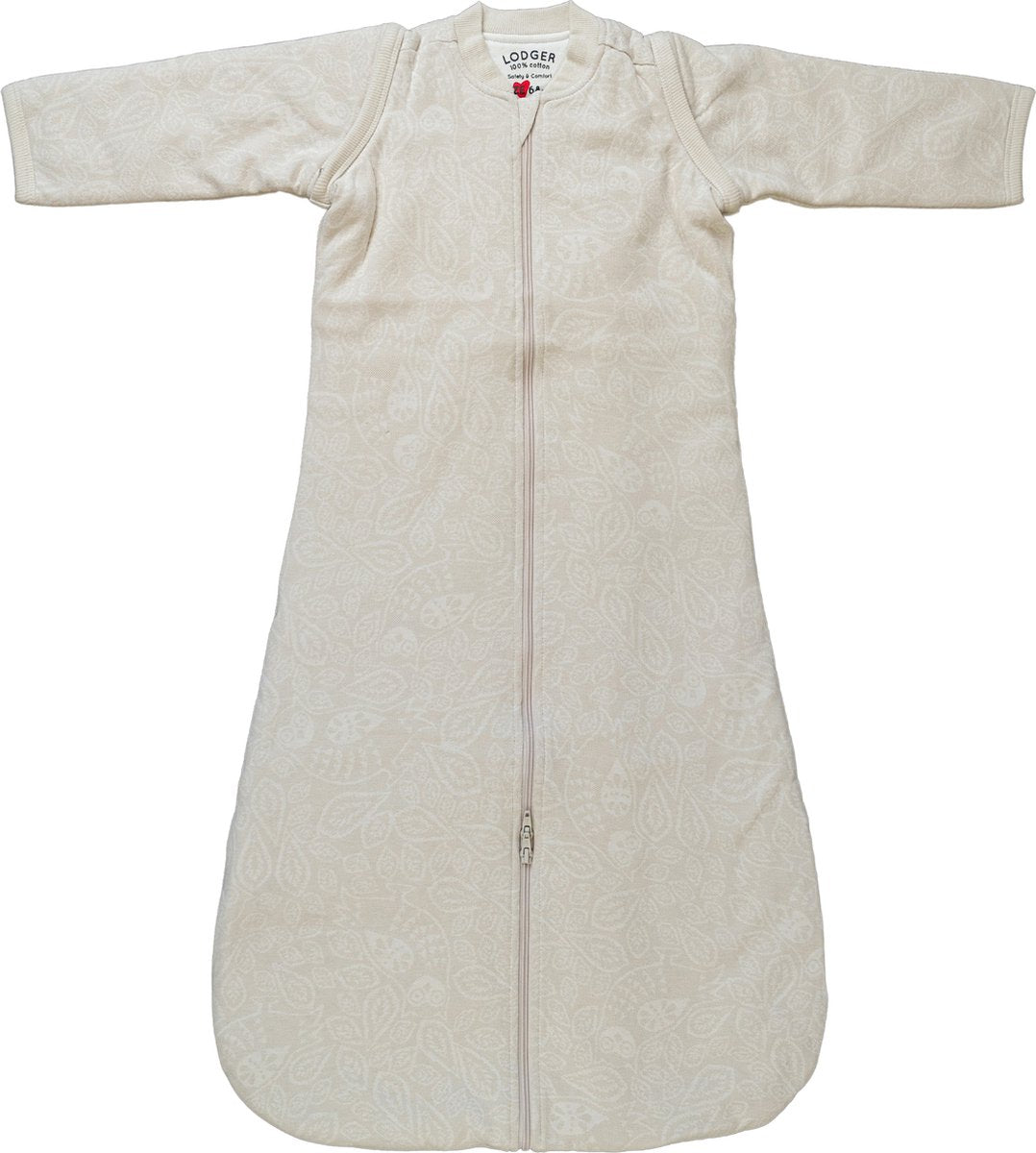 Lodger hopper - babyslaapzak met afritsbare mouwen - créme - 80cm - 2.4 tog - autostoel - slaapzak baby winter