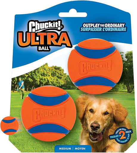 Chuckit! ultrabold - hundebold - gummi - flydende - str. m - 6 cm - orange - 2 stk