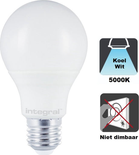 Integreret LED - E27 LED-lampe - 9,5 watt - 5000k - 1055 lumen - frostet dæksel - ikke dæmpbar