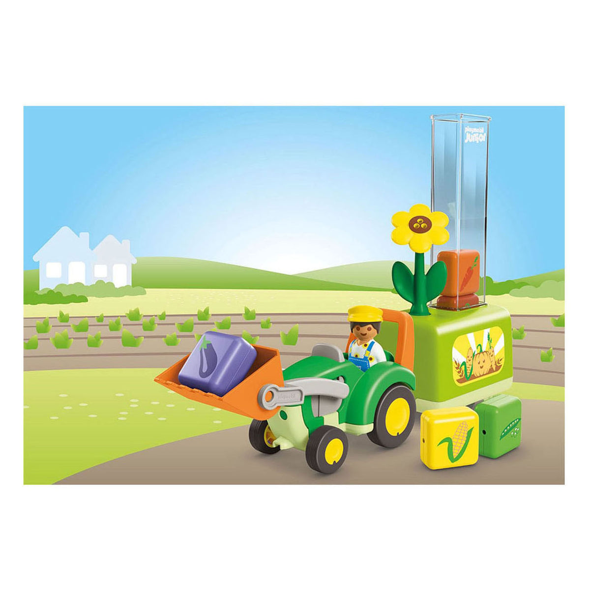 Playmobil junior: traktor med flot plantekasse - 71773