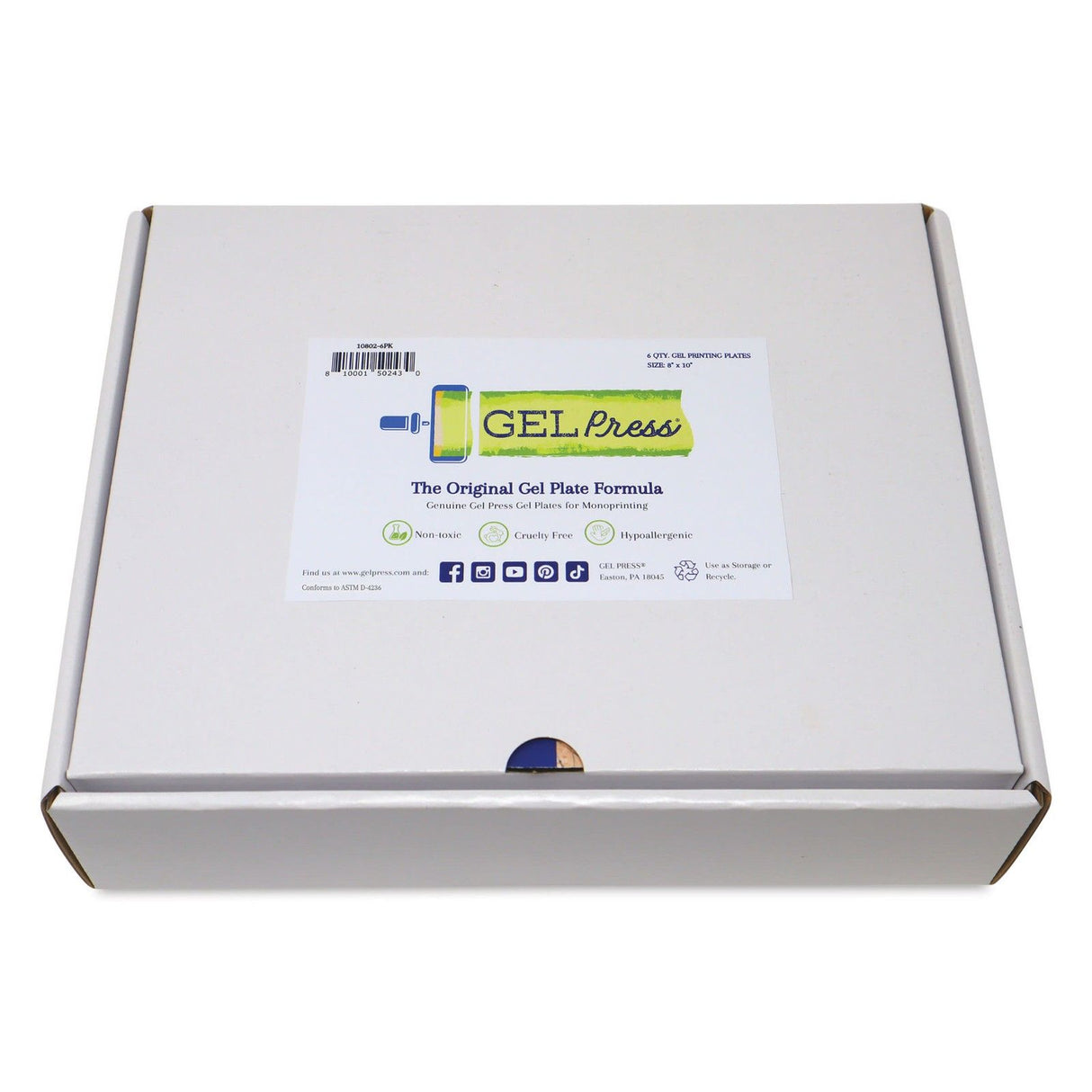 Gelpresse • trykplade 8x10'' 6 pak