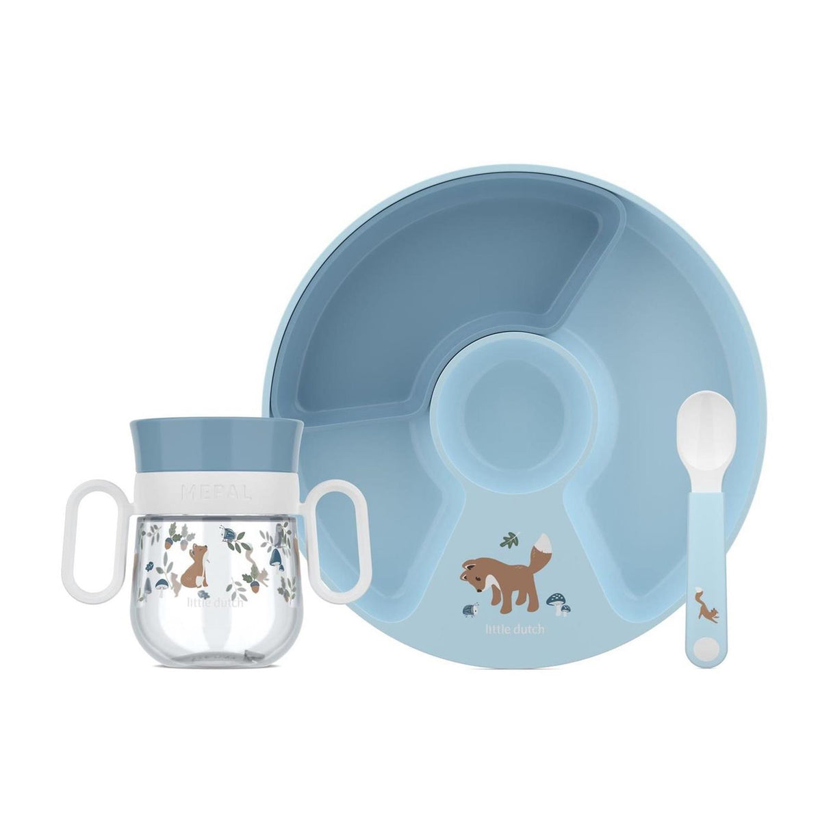 Mepal mio babyservies set little dutch - 3-delig - kraamcadeau - kinderservies - forest friends