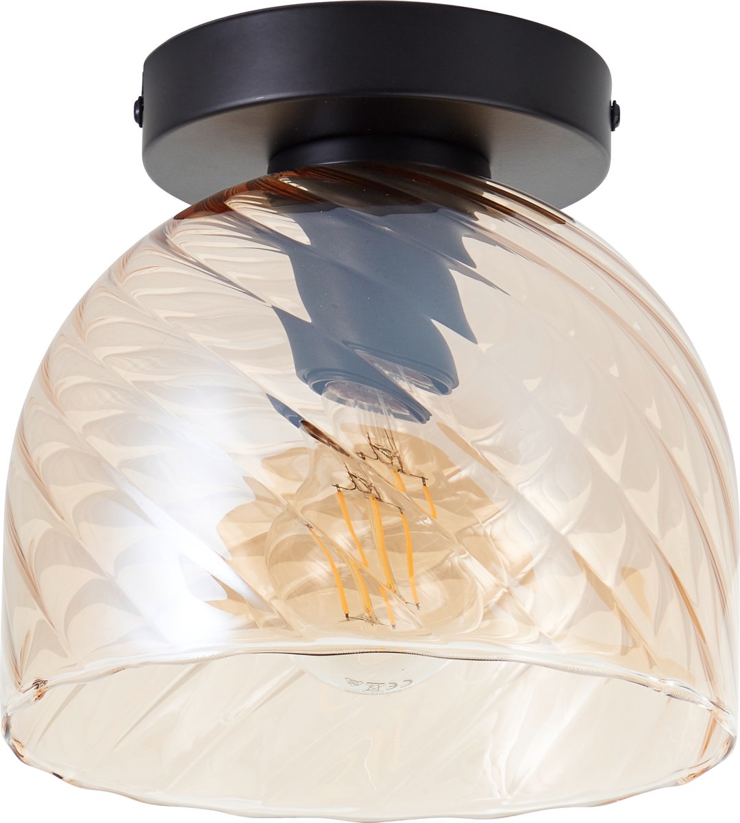 Brilliant casto - loftlampe - e27 max 1x25w - glas - rav - sort