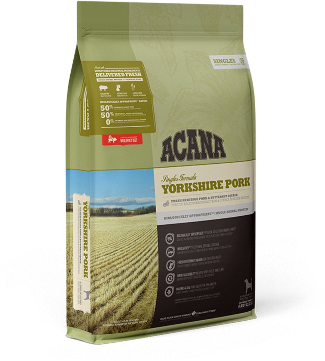 Acana singles yorkshire svinegris græskar - hundefoder - 6 kg
