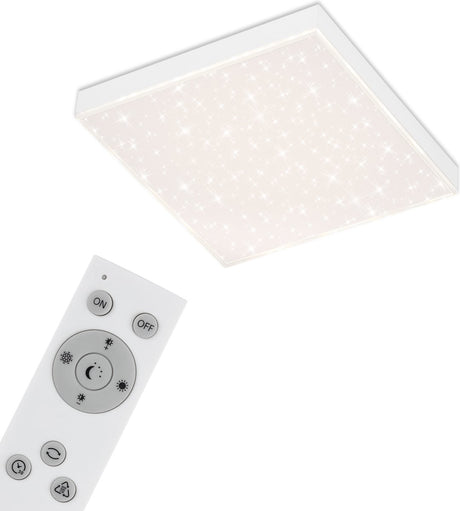 Briloner - loftslampe - dæmpbar loftslampe - med lyskant - stjernedekoration - inkl. fjernbetjening - farvetemperaturstyring -15 watt -1.600 lumen - hvid