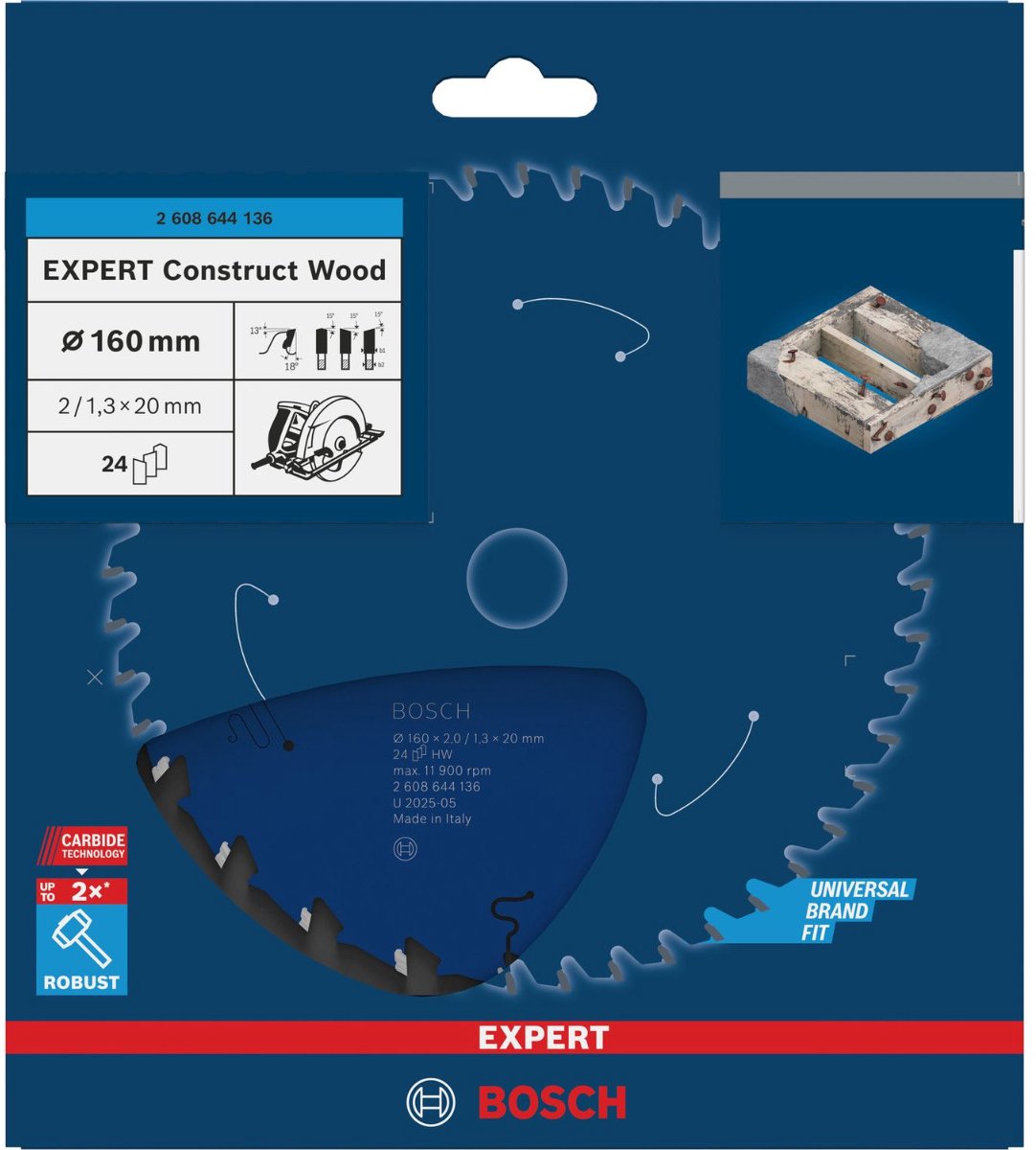 Bosch rundsavsklingeekspert til træ 130x20x2,4 1,6x16 t