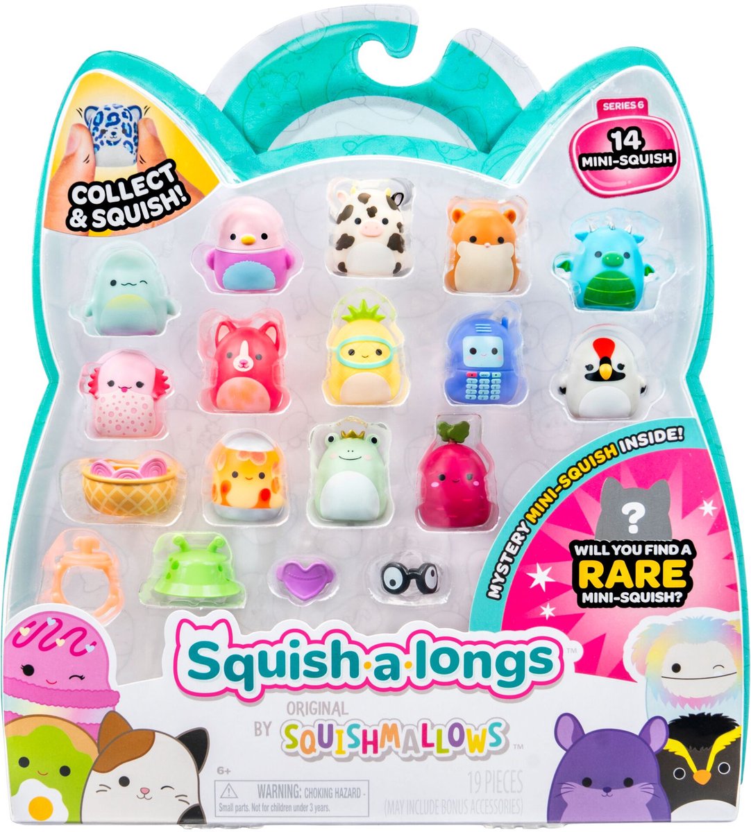 Jazwares squish-a-longs - 14 pakke (stil 1)