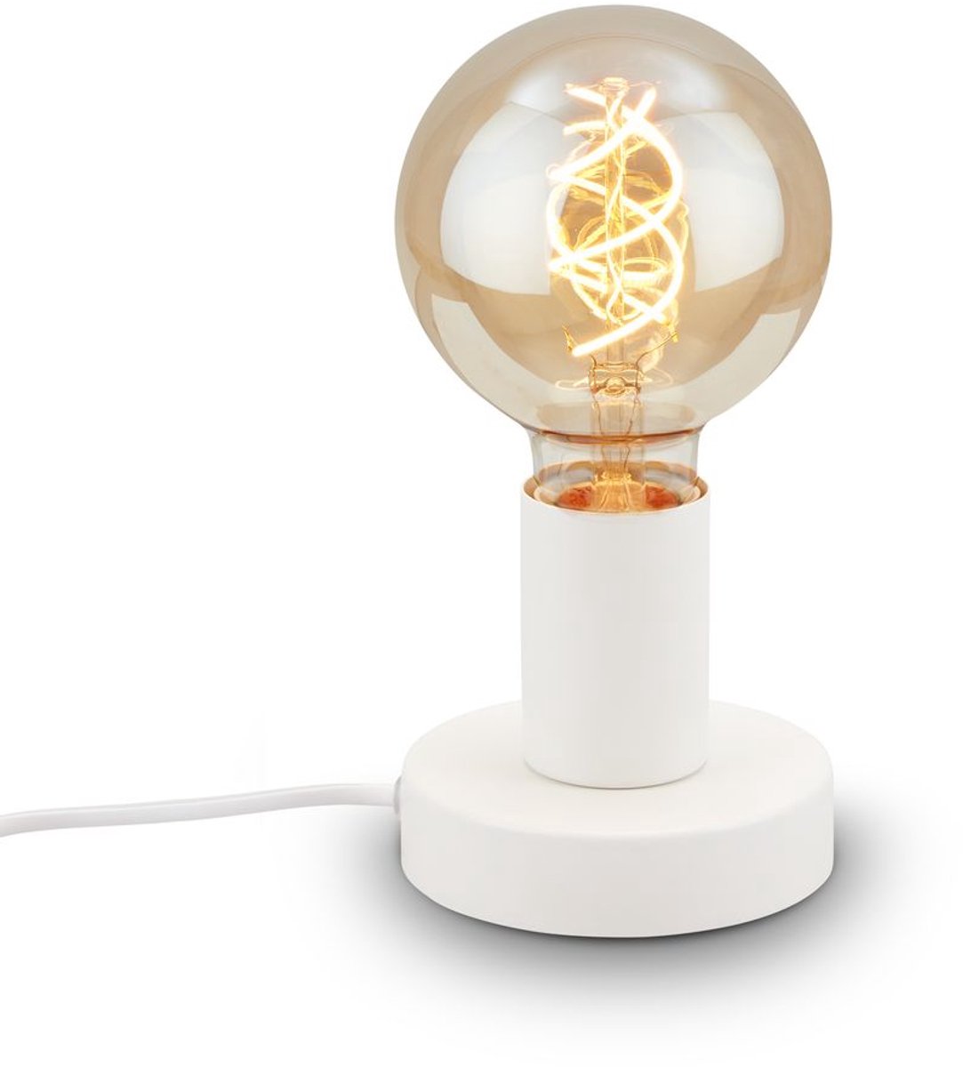 Briloner teepu - industriel bordlampe - retro sengelampe - metal - E27 fitting - ø10 cm - hvid