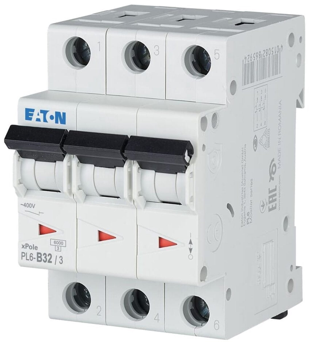 Eaton installation afbryder 3p 32a - pl6-b32 3 - type b