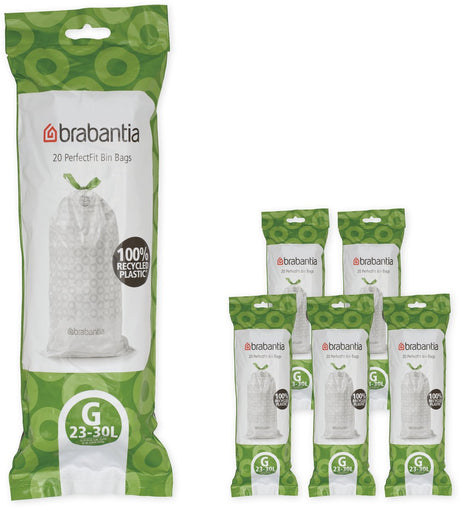 Brabantia perfectfit affaldssække - 30 l - kode g - 6 ruller x 20 stk.