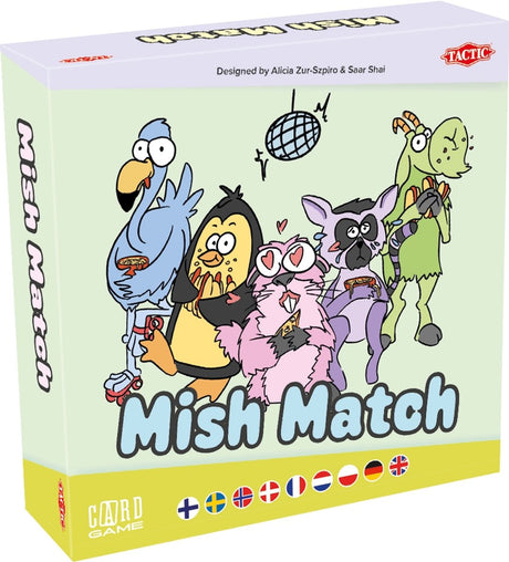 Taktisk mish match – kortspil – hurtigt reaktionsspil og matchende spil – sjovt familiespil – 2-6 spillere – høj skandinavisk kvalitet