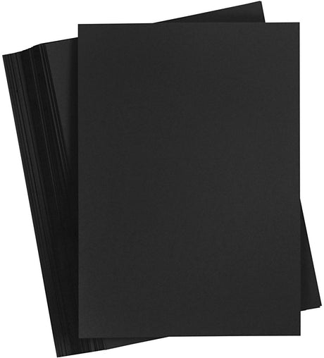 Creativ firma farvet pap, a5, ark 148x210 mm, 200 gr, sort, 100 ark 1 æske