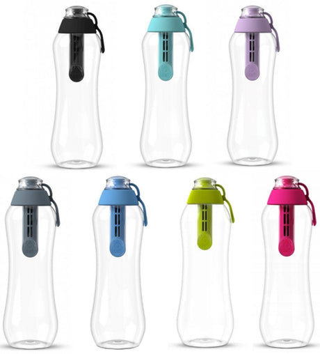 Dafi multicolor serie - vandfilterflaske - 0,5l - uden bpa - 1 filter