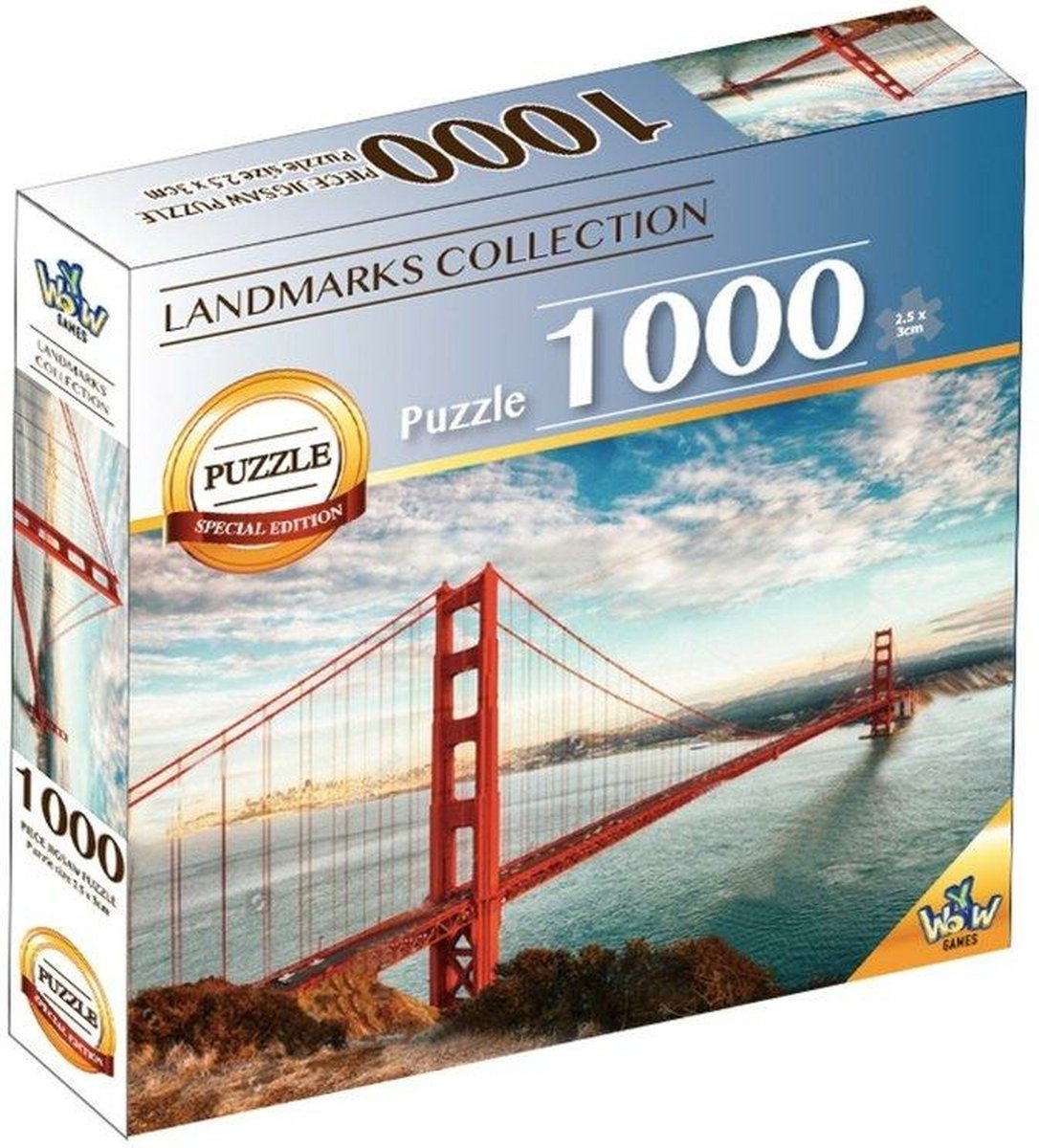Braet puslespil verdens vartegn - golden gate bridge 1000 stk