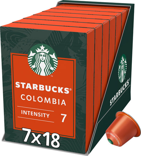 Starbucks by nespresso kapsler colombia - 7 æsker x 18 kaffekopper - værdipakke