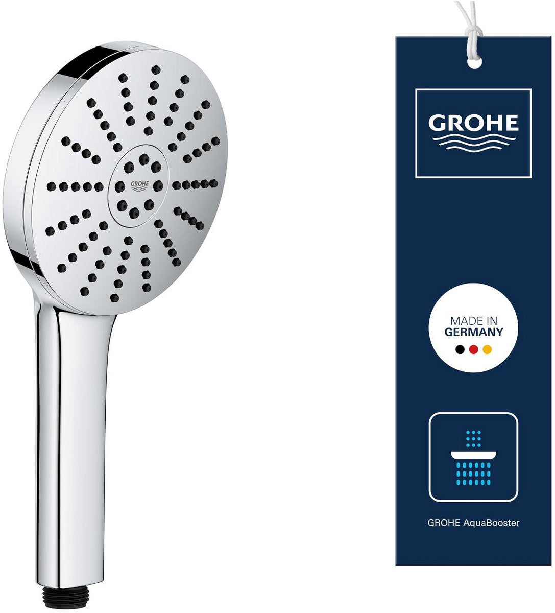 Grohe vitalio joy+ 120 håndbruser - 3 stråletyper - aqua booster - vandbesparende (7 l min) - krom