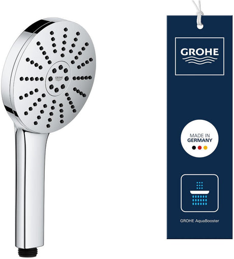 Grohe vitalio joy+ 120 håndbruser - 3 stråletyper - aqua booster - vandbesparende (7 l min) - krom