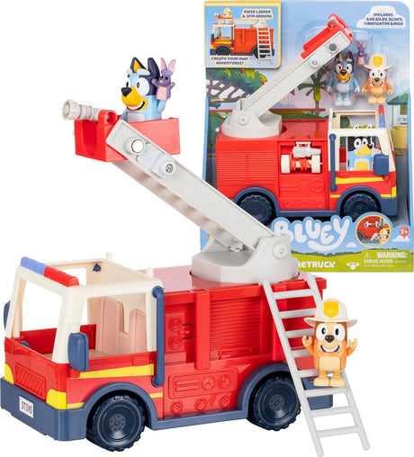 Moose legetøj bluey - blueys brandbil legesæt - inkl. bluey og bingo spille figurer