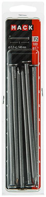 Mack 1017128 - søm fladt hoved 180 gr 5,5 x 140 mm | 10 stk