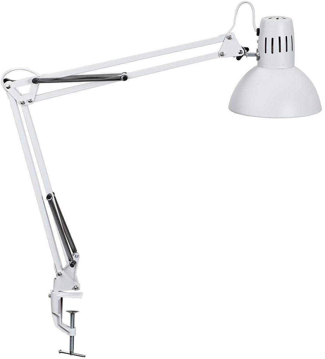 Maul arbejdsbordslampe - LED - metal - hvid - bordlampe med klemme - E27 fitting