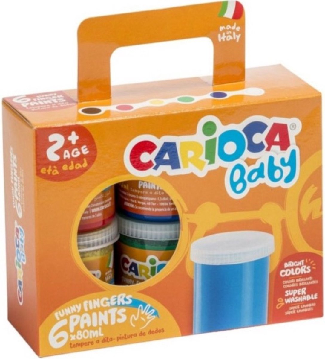 Carioca baby 2+ fingermaling 6x80ml