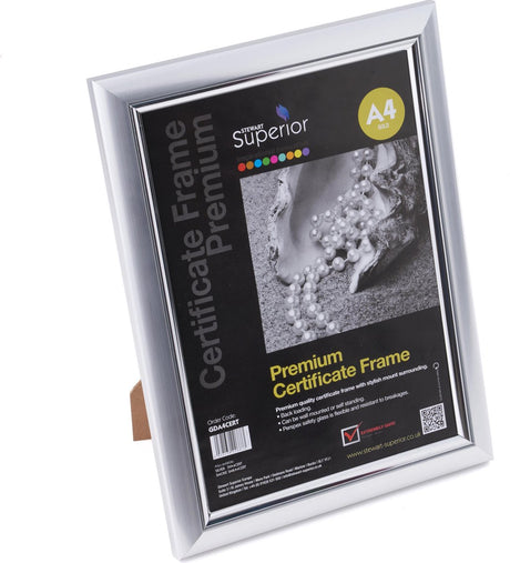 Seco fotoramme - a4 - 21 x 29,7 cm - sølv - 30 mm ramme - se-sva4cert