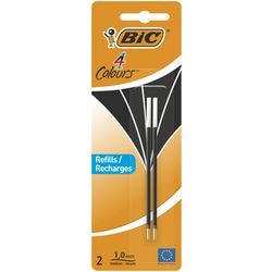 Refill bic kuglepen 4-farvet sort