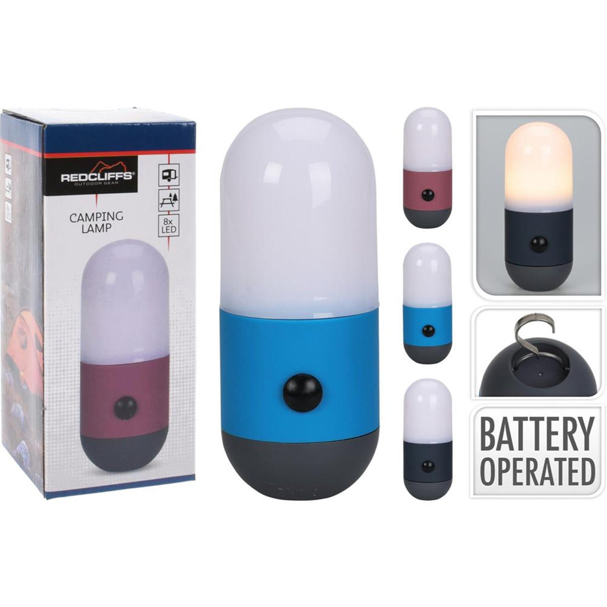 Redcliffs camping LED lampe pille 6x6x14cm