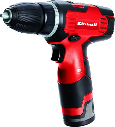 Einhell akku bore-/skruetrækker th-cd 12-2 li - 12 v 1,3 ah li-ion - 24 nm - 0-350 0-1.300 rpm - 10 mm nøglefri borepatron - elektronisk hastighedskontrol - inkl. 1x 1,3 ah batteri, oplader og transport- og opbevaringskuffert