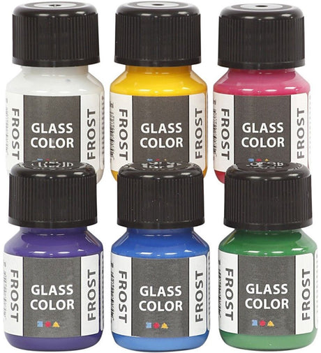 Creativ Company Glass Color Frost Glass Paint Color, 6x30ml